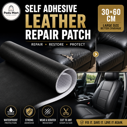 Self-Adhesive Leather Repair Patch (30x60cm) | Waterproof Upholstery Repair Tape for Sofa, Car Seats, Bags & Furniture