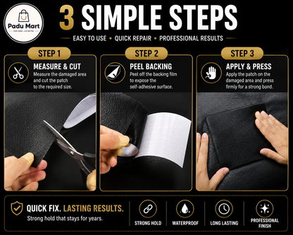 Self-Adhesive Leather Repair Patch (30x60cm) | Waterproof Upholstery Repair Tape for Sofa, Car Seats, Bags & Furniture